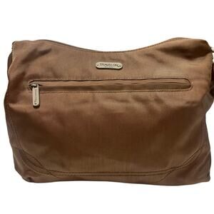 Travelon Anti-Theft Classic Hobo Crossbody Bag – Nutmeg Brown-minimalist